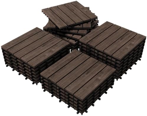 Topeakmart 27PCS Interlocking Deck Tiles 12x12 Patio Flooring by Topeakmart
