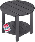 LZRS Round Adirondack Side Table Double End Table, Outdoor Side Tables by LZRSPET