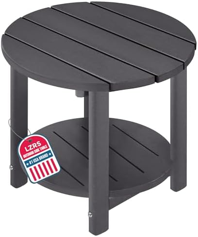 LZRS Round Adirondack Side Table Double End Table, Outdoor Side Tables by LZRSPET