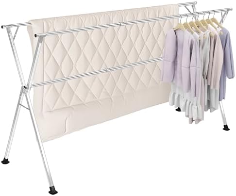 Stainless Steel Clothing Rack, Clothes Drying Rack Foldable, Anti Slip Laundry by SERdeerCH