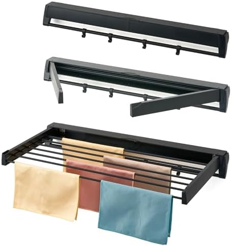 Wall Mounted Drying Rack, Aluminum Collapsible, 88 lbs Capacity, Foldable by Unknown