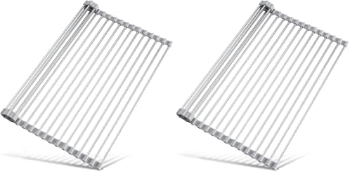 Tomorotec 17.7" x 15.5" Roll Up Dish Drying Rack Over Sink Drying Rack Sink by Tomorotec
