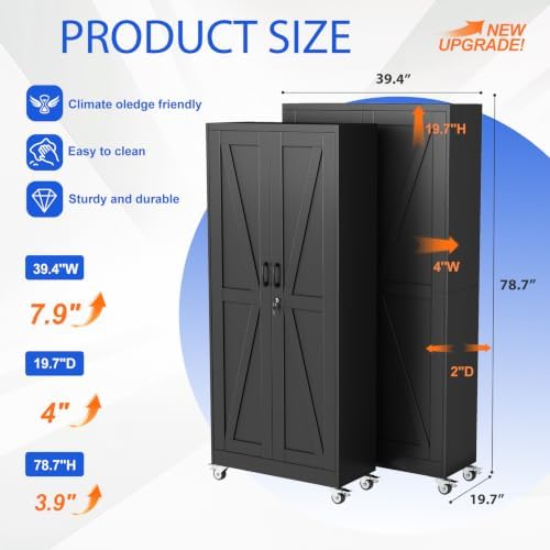 GAIOUS 78.7" Tall Metal Storage Cabinet - Image 2