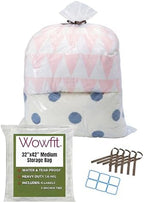 Wowfit Large Plastic Bags for Comforters & Pillows, 5 CT, 1.6 Mil by Wowfit