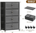SAILUN 580Qt Stackable Storage Bins, Storage Cabinet - Image 4