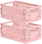 HUUSMOT 2-Pack Collapsible Plastic Storage Baskets, 9.8"x6.5"x3.8" by HUUSMOT