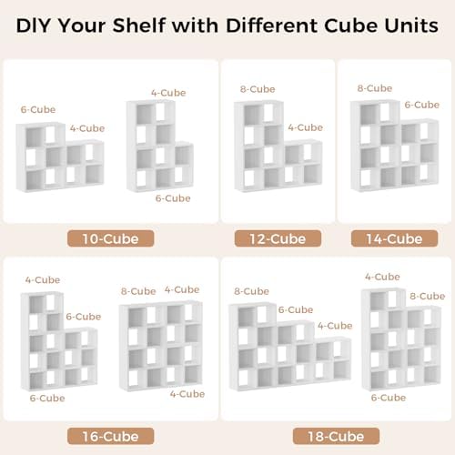LUCKLIFE 8-Cube Storage Organizer, Modular Bookcase Shelf - Image 6