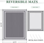 HappyTrends Outdoor Rug Portable Plastic Straw Camping Rugs - Image 2
