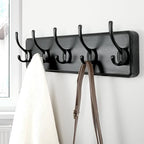 Dseap Coat Rack Wall Mount: Modern, Heavy-Duty, 17.4" Long 5-Double-Hooks - Image 4