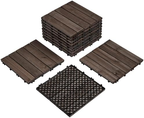 Yaheetech 11PCS Interlocking Deck Tiles Outdoor Patio Floor by Yaheetech