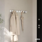 Umbra Flip Coat Rack, Wall Mount 8-Hook, Space Saving - Image 2