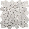 Lovdeco White Pebble Tile Shower Floor, Mosaic Pebble Backsplash by Lovdeco