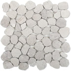 Lovdeco White Pebble Tile Shower Floor, Mosaic Pebble Backsplash by Lovdeco