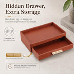 GORESE Leather Valet Tray with Drawer - Image 4