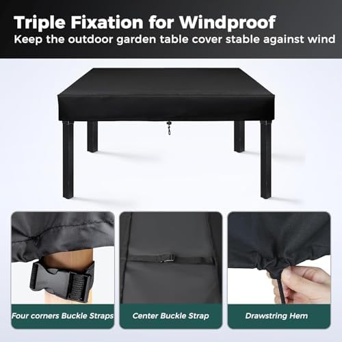 SUNICO Outdoor Table Covers Waterproof Rectangle 70x40x6in - Image 3