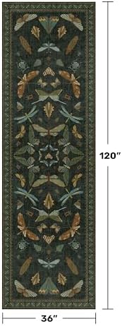 Dark Green 3x10 Extra Long Runner Rugs - Image 2