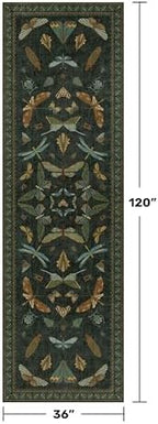 Dark Green 3x10 Extra Long Runner Rugs - Image 2