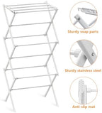 3-Tier Clothes Drying Rack Drying Rack Clothing Pure White-1pack - Image 4