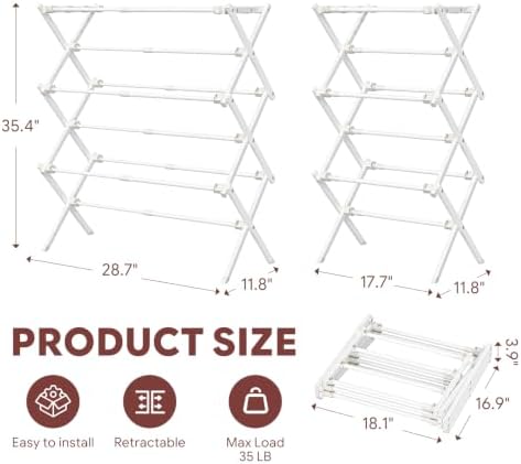Simple Trending Drying Rack Clothing, 3-Tier Clothes Drying Rack - Image 2