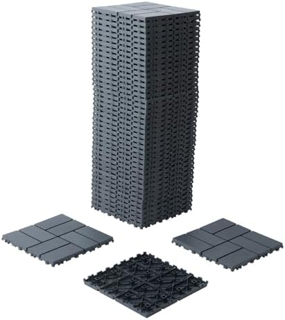 44 Pack Interlocking Deck Tiles, 12x12 Inch Modern Plastic Outdoor Flooring - Image 6