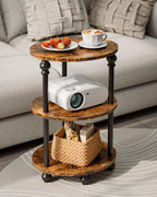 Round Small End Table with Classic Turned Legs, 3 Tier Oval Accent Table - Image 6