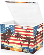 Bolaz American Flag Coconut Tree Storage Bins by Unknown