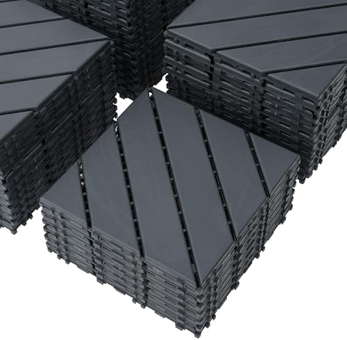 Plastic Interlocking Deck Tiles 12"x12" Waterproof Outdoor Patio Flooring PP - Image 6
