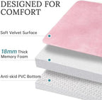 HUXMEYSON 3-Piece Memory Foam Bathroom Rug Set, Rose Pink - Image 4
