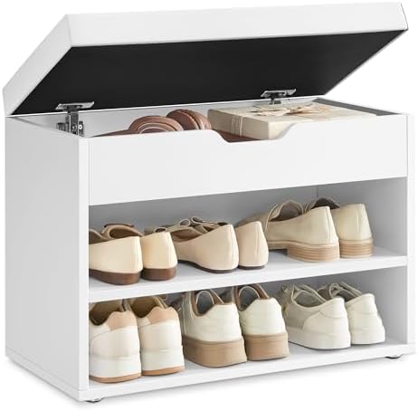 VASAGLE Storage Bench with Cushion, Shoe Bench, Hidden Storage by VASAGLEbySONGMICSHOME