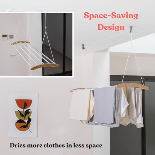 Ceiling Mounted Drying Racks for Laundry-Space-Saving Ceiling Clothes Drying - Image 2