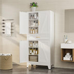 Bevivog 71" Kitchen Pantry Cabinet, Metal Storage Cabinet - Image 7