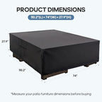 DUMOS Rectangular Outdoor Furniture Cover, Matte Black - Image 2