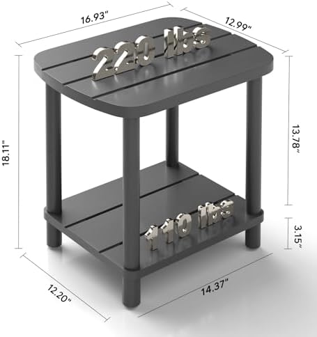 LEJANEOYE Outdoor Coffee Table, 2-Tier Bamboo Adirondack Outdoor Side Table - Image 2