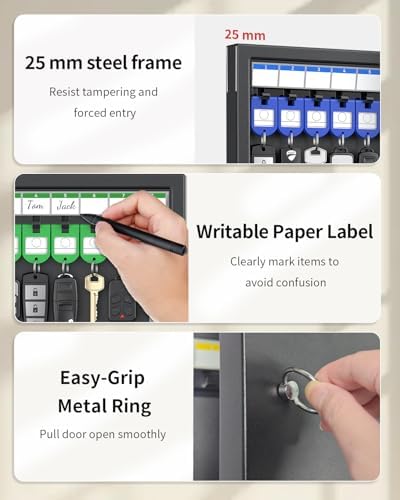 Uniclife 32 Position Key Lock Box, Wall Mount Security Key Cabinet - Image 5