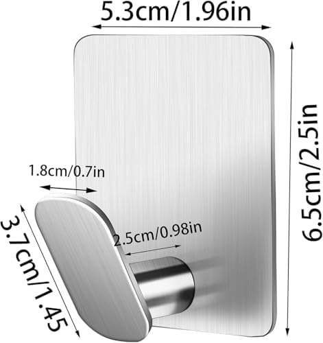 DELITON Sticky Hooks for Hanging Adhesive, Brushed Nickel, 6 Pack - Image 5