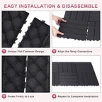 Plastic Interlocking Deck Tiles, 12 Pack 12in Waterproof, Dark Grey - Image 3
