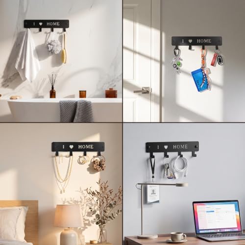 4-Hook Metal Key Holder Wall Mount - Image 7