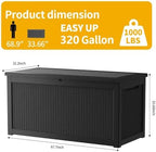Outdoor Storage Box, 320 Gallon Waterproof Deck Box, Dual Gas-Spring Ultimate - Image 3
