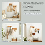 Wall Mounted Coat Rack, Fold-Away Wooden Wall Hooks, Decorative Wall Hooks - Image 7
