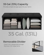 SONGMICS 43.3 Inches Storage Ottoman, Foldable Bench - Image 5