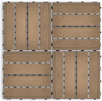 Wood Plastic Composite Interlocking Patio Deck Tiles, 22 Pack 12"x12" Premium - Image 6