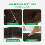IDZO Interlocking Acacia Deck Tiles 9.6 SQFT, Dark Brown - Image 4