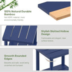 Outdoor Side Table with 2-Tier, Bamboo Small Patio Adirondack Tables - Image 4