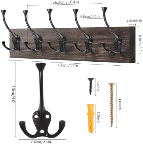 IBosins 2 Pack Vintage Coat Rack Wall Mount - Image 2