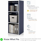 Homes: Inside + Out Apexa 3-Cube Storage Organizer Shelves, Stackable Wood - Image 6
