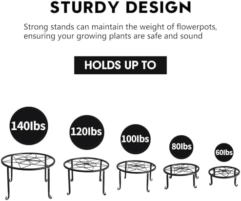 5 Pack Metal Plant Stand, Heavy Duty Plant Stands - Image 4