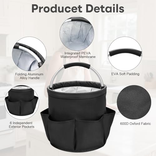 17L Foldable Waterproof Cleaning Supply Caddy - Image 2