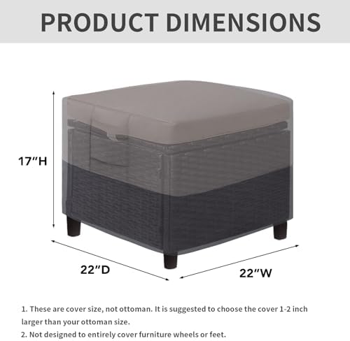 Easy-Going Heavy Duty Outdoor Ottoman Cover - Image 2