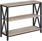 MAHANCRIS 31.5" Sofa Table, Industrial Console Table, 3-Tier Entryway Table by MAHANCRIS