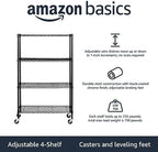Amazon Basics 4-Shelf Heavy Duty Garage Shelving Storage Unit on 3" Wheel - Image 2